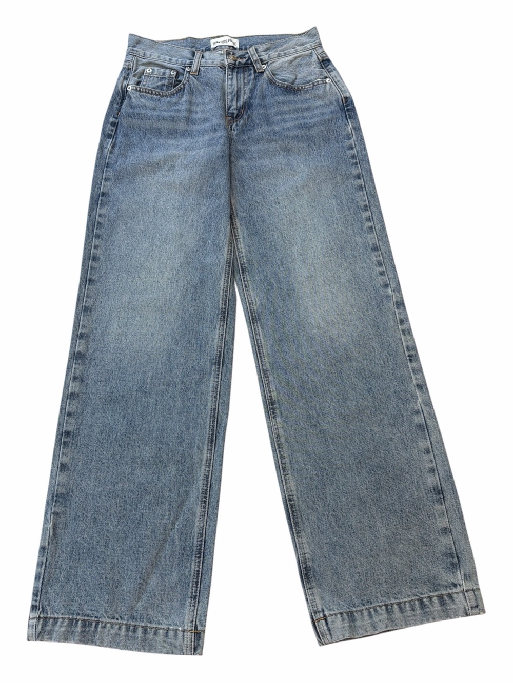 Princess Polly Fawcett Wide Leg Jeans in Light Wash